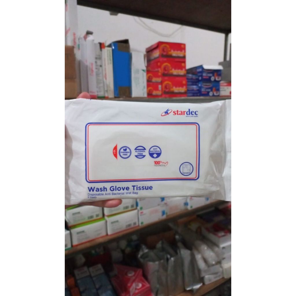 Tisu basah stardec/ Wash Glove Tisue Stardec / Stardec tisu basah/ untuk lap²/ Tisu basah mandi