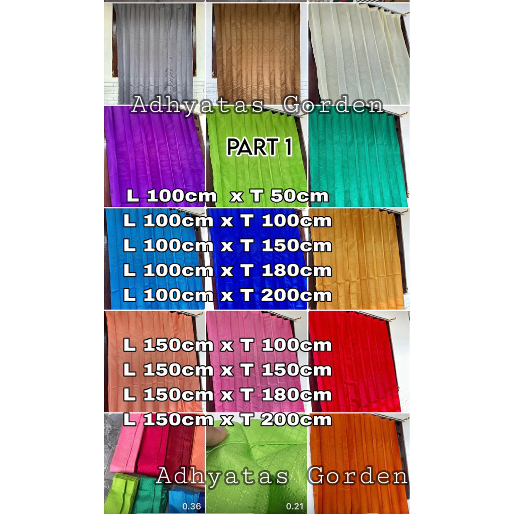 Gorden polos TANPA PONI / gorden pintu / gorden jendela / tirai pintu / tirai jendela