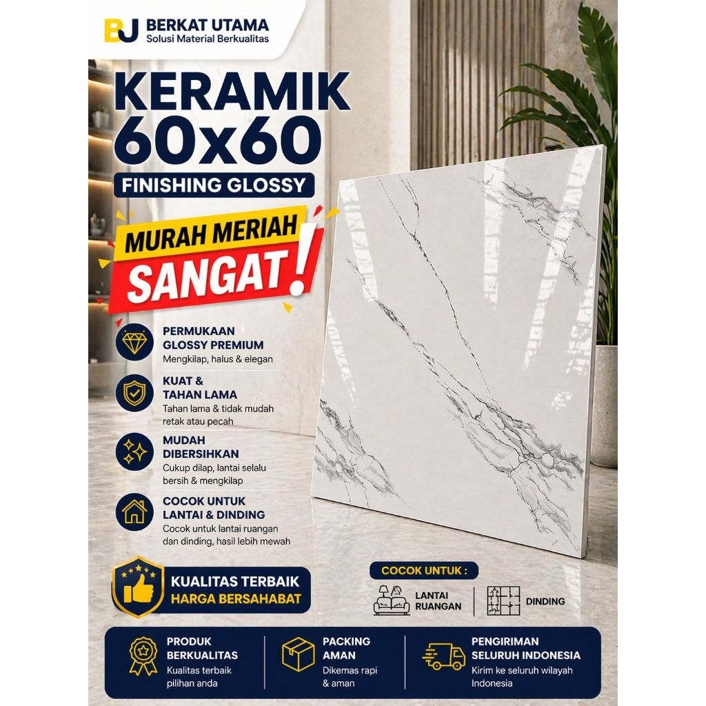 GRANIT 60x60 CARARA GLOSSY SNOW WHITE MARMER GREY