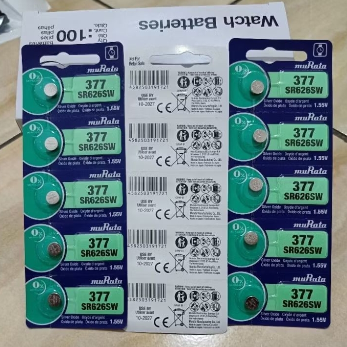 ORIGINAL Baterai Murata 377//SR626SW Murata SR626SW Baterai Jam Murata SR626SW 377/626 Baterai Jam