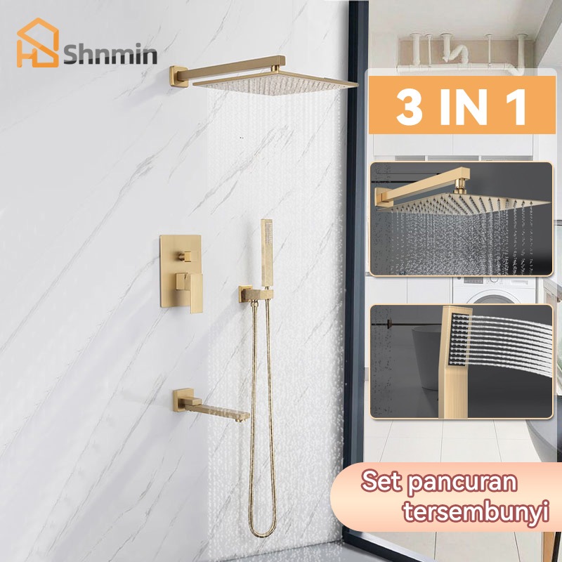 Set Shower Kamar Mandi Dinding Air Panas Dingin Tipe Tertanam