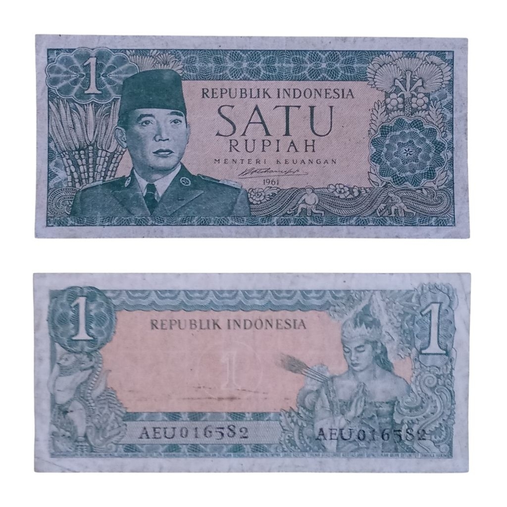 Uang Kuno 1 Rupiah Sukarno Borneo tahun 1961