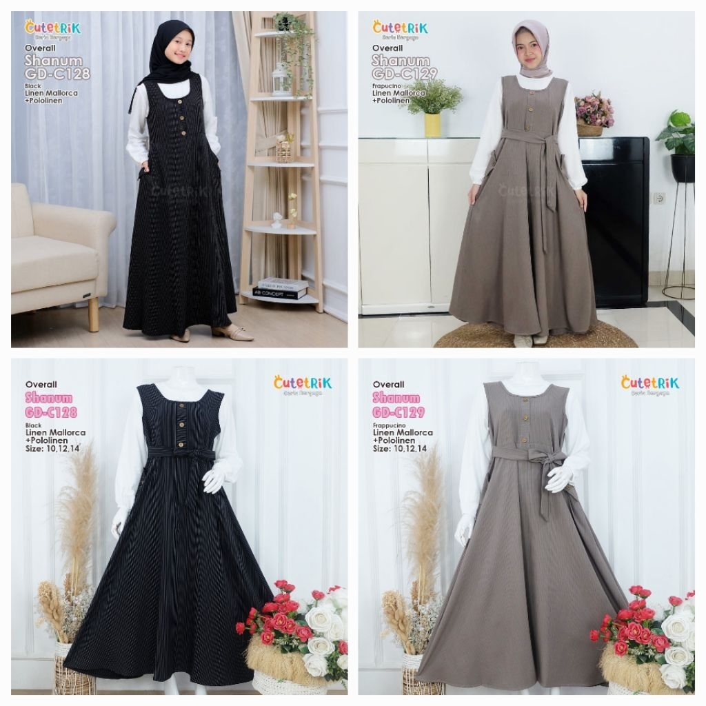 Cutetrik baju Gamis anak remaja/dress anak remaja overall terbaru