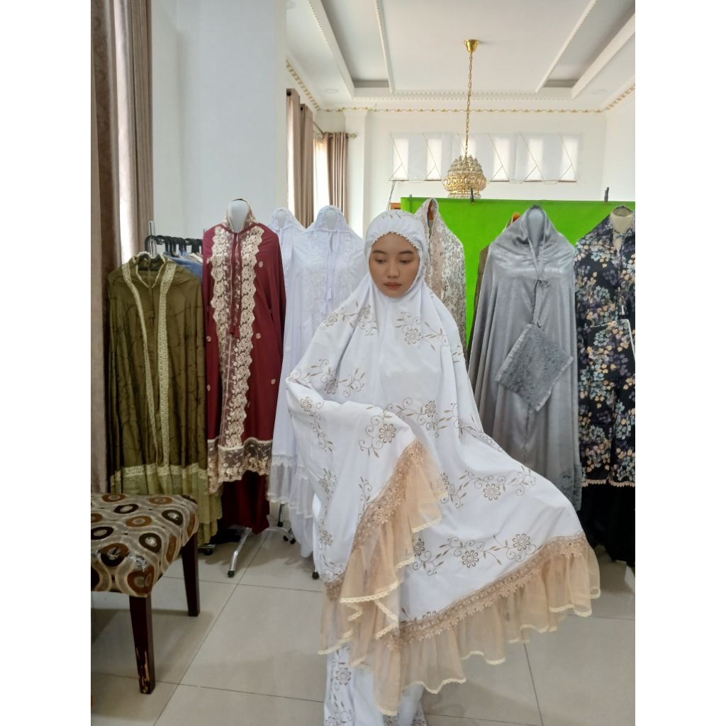 mukena raisa cantik jumbo mewah elegan