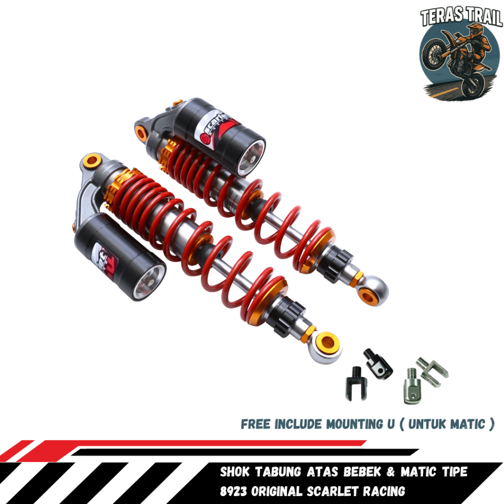 ShockBreaker Tabung Atas Motor Honda Yamaha Shock Type 8923 Bebek & Matic UK 280 320 340 360mm O+U