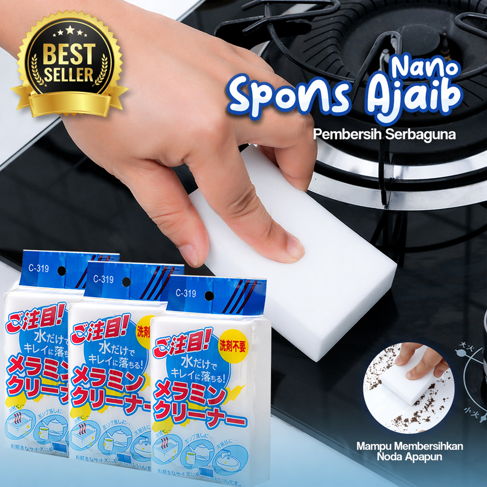 {TERLARIS} Magic Spons Busa Ajaib Spons Busa Nano Magic Sponge Jepang/ Busa Pembersih Serbaguna / Sp