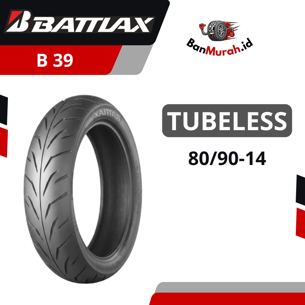 Ban Luar Motor BRIDGESTONE BATTLAX B39 Ukuran 80/90-14 Ring 14 TUBELESS