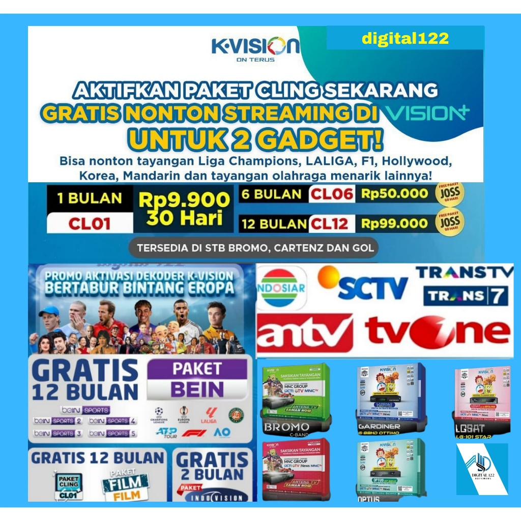 PROMOOpaket CLING K VISION 1bulan/2bulan/3bulan/6bulan/12bulan PROMO