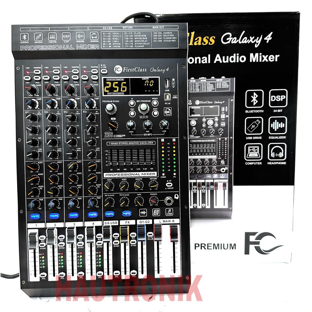 Mixer Audio FirstClass Galaxy 4 6Channel Original Profesional Micer DSP 256 Phantom 48V Bluetooth US