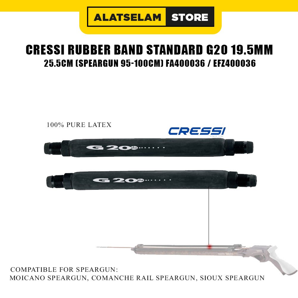 Cressi Rubber Band Standard G20 19.5mm 25.5cm (Speargun 95-100cm) FA400036 / Tali Karet Speargun Moi