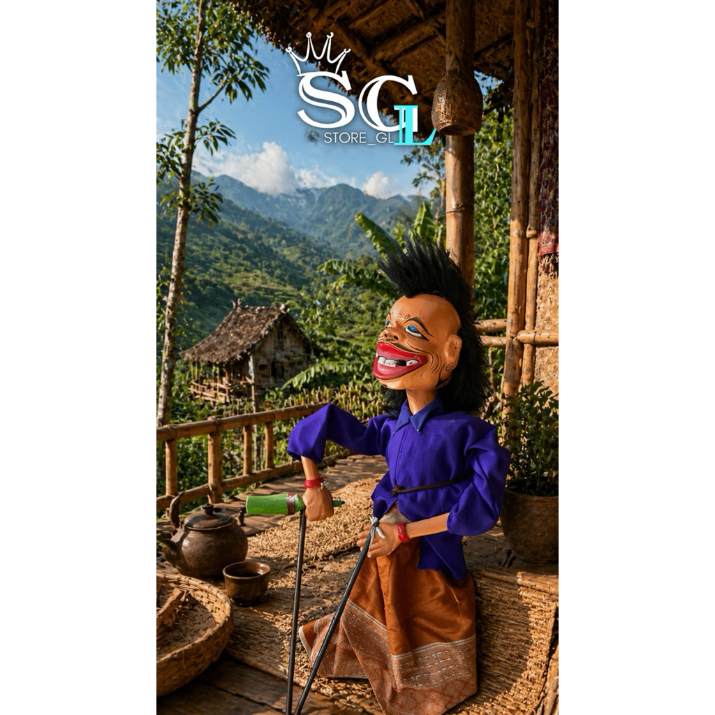 Wayang Golek Buta Abok/Mabok Ukuran +65Cm Untuk Dalang, Wayang Golek Buta Mabok Ukuran Pentas Seni, 