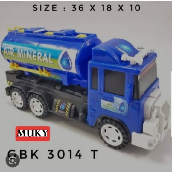Mainan mobil tangki air mineral mainan mobil anak laki laki tanpa baterai mobil air mineral GBK3014T