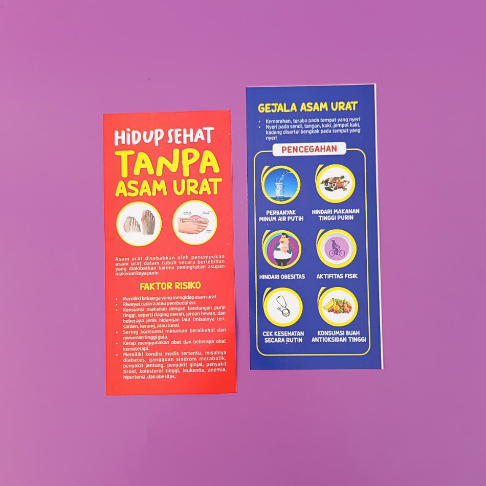 Flyer Asam Urat | Flyer Kolesterol | Brosur Cholesterol | Brosur PTM - Lansia