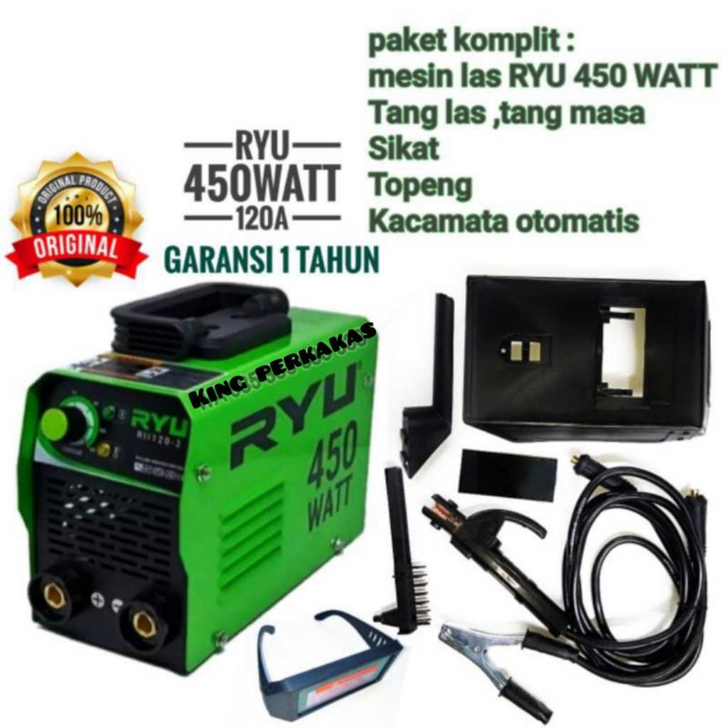 Promo Termurah  Mesin Las Inverter RYU 450watt Basic RII120-2 Travo Las 450 Watt / las RYU 450watt