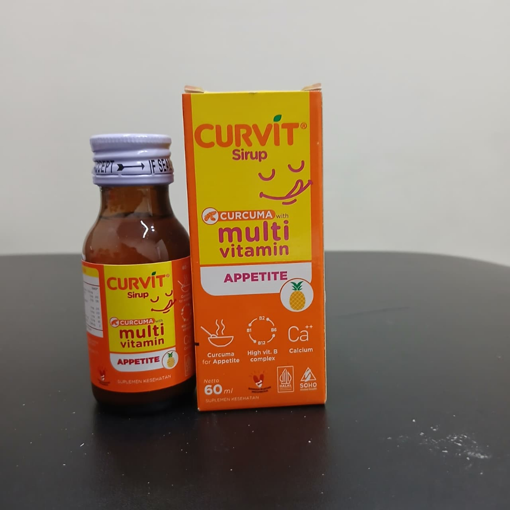 Curvit Sirup 60 ml Curcuma plus Vitamin B dan Kalsium Memperbaiki Nafsu Makan