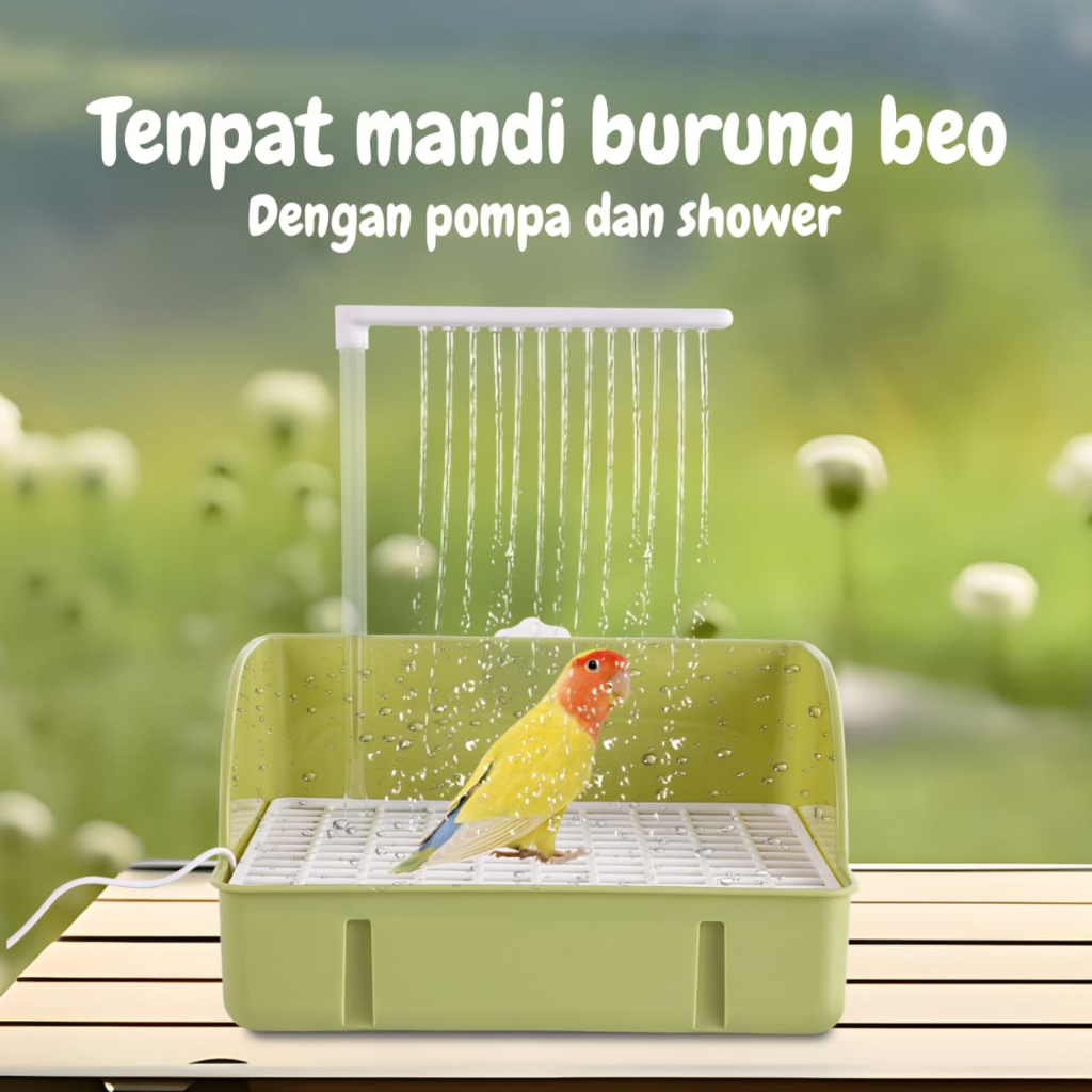 Shower Burung Air Mancur Kandang Burung Pompa Air Rechargeable