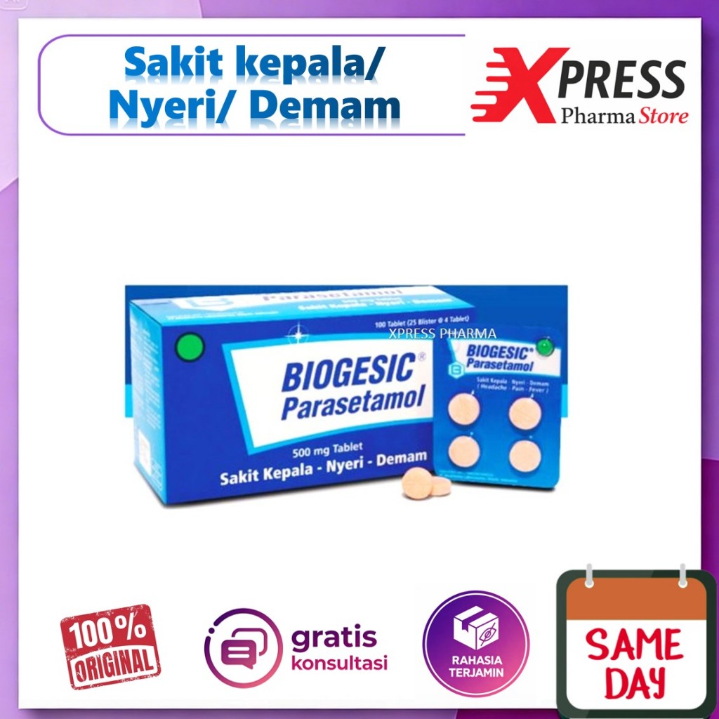 - ApObat - Biogesic Tablet Obat Sakit Kepala Demam Panas Pusing Paracetamol Biogesik Bio Gesic Gesik