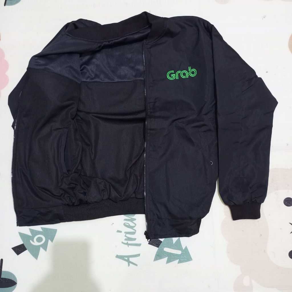 JAKET GRAB HITAM BOLAK BALIK POLOS HITAM GAK GAMPANG KOTOR READY SIZE M L XL XXL XXXL 4XL 5XL 6XL MU