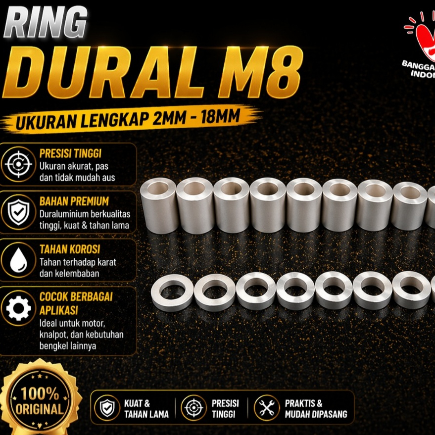 Bosh Ring Alumunium Dural M8 Baut 12 PNP Tromol Gear Kaliper Underbond motor Universal