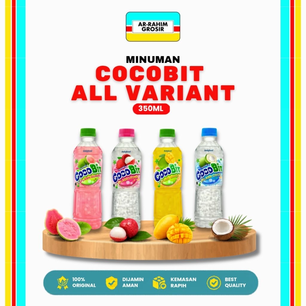 Cocobit Minuman Kelapa Buah 350ml | Coconut, Mangga, Lychee, Guava | Minuman Segar Ready to Drink