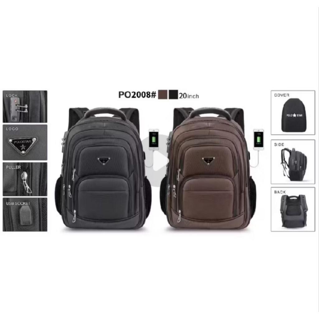 Tas Polo star 20inch Tas ransel POLOSTAR expandable backpack