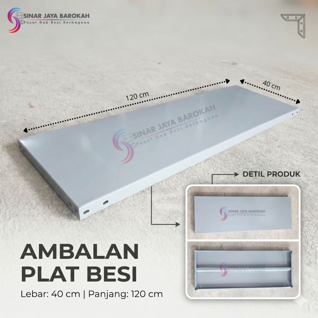 Rak Besi Ambalan 40x120 cm | Rak Gudang Kuat | Rak Serbaguna Rumah & Toko