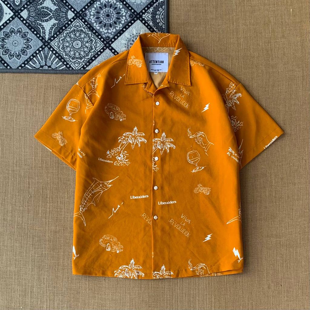 kemeja  Attention Open Collar size L (seperti baru) 100% original 230426S