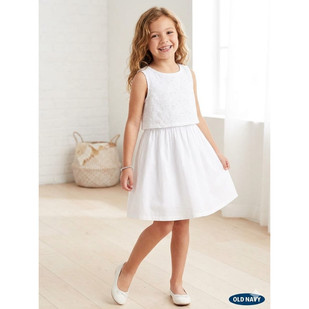 Old Navy Putih- Kids White Eyelet Party Dress