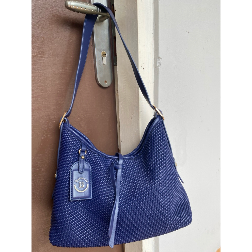 Tas Biru navy Belleza Shoulder bag hobo bag tote bag