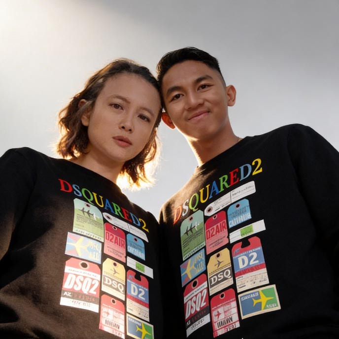 Sweater Dsquared2 Crewneck Unisex Sweatshirt Bahan Cotton Fleece Adem & Nyaman || REALPIC || READY S