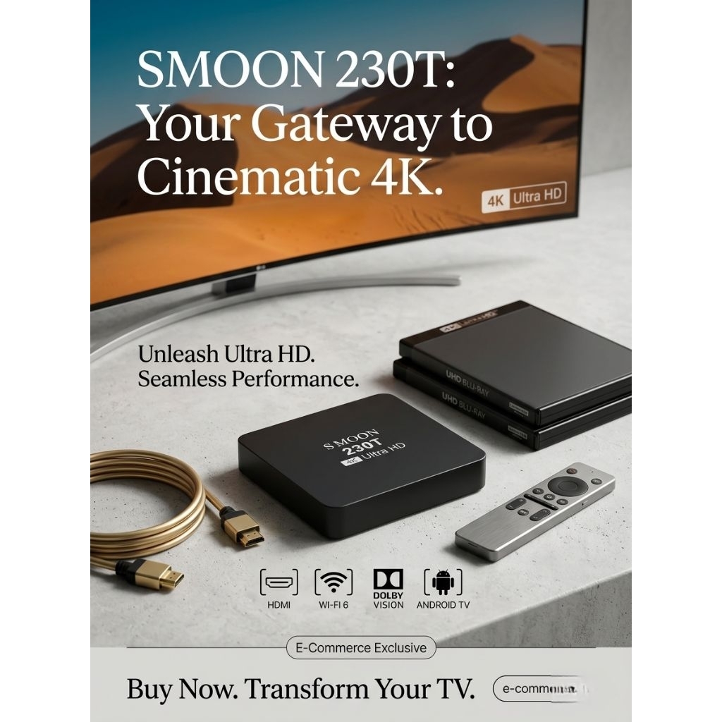 S MOON 230T Android TV Box - Kondisi Istimewa (Barang Second, Pemakaian Hanya 2 Bulan)