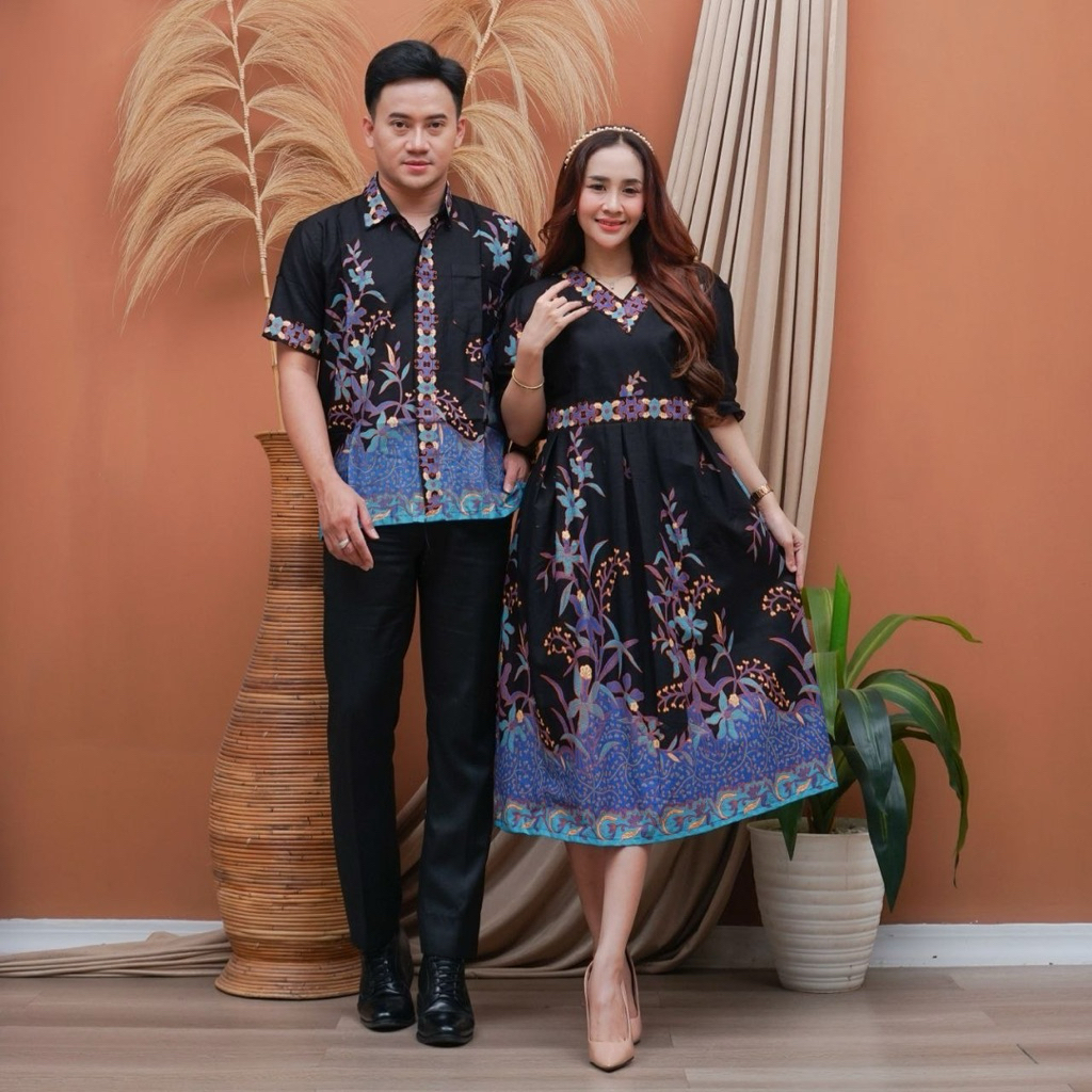 Couple batik unggul jaya terbaru//Couple dress batik natal//Couple dress batik kondangan katun primi