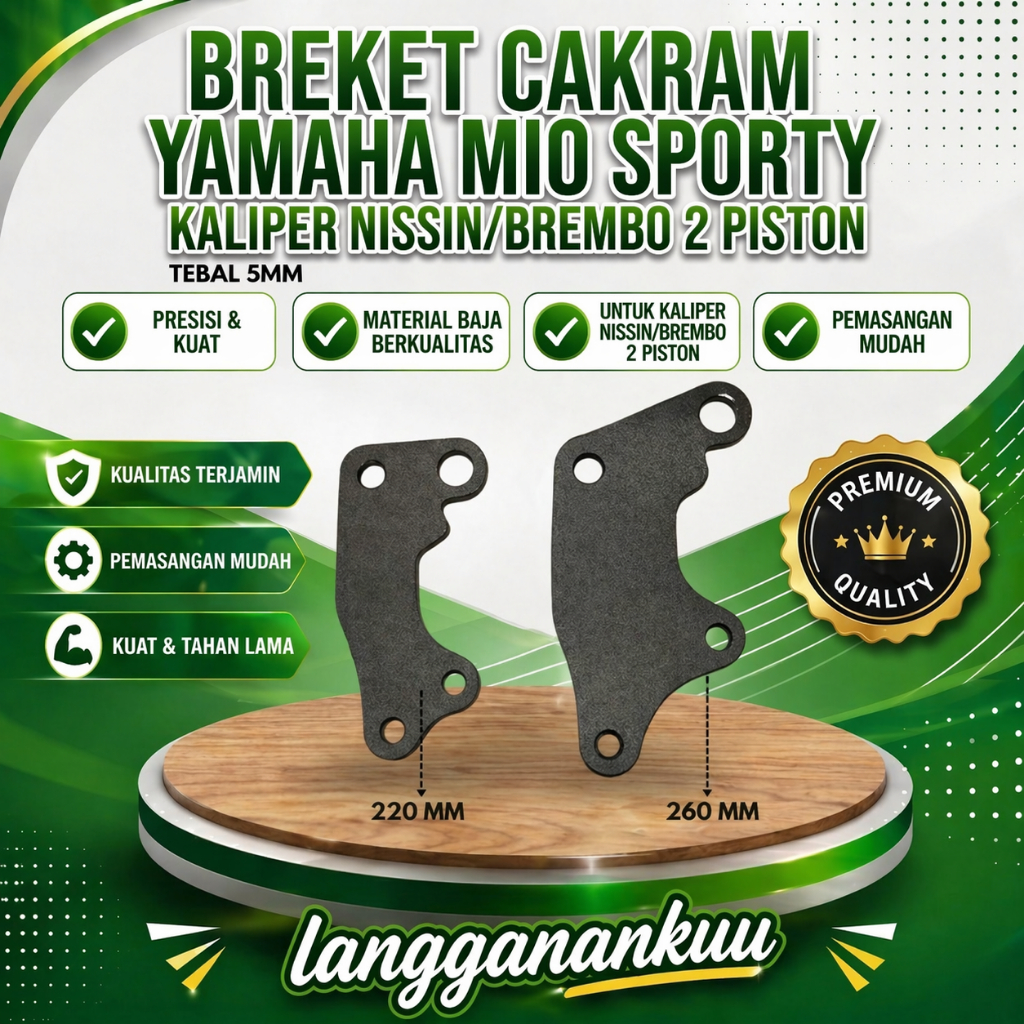 Breket Kaliper Mio Sporty Kaliper Nissin Samurai 2 Piston 220 & 260 Mm Mio Sporty
