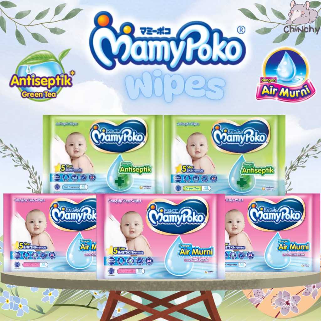 MAMYPOKO WIPES AIR MURNI & ANTISEPTIK (48L / 50L / 80L)