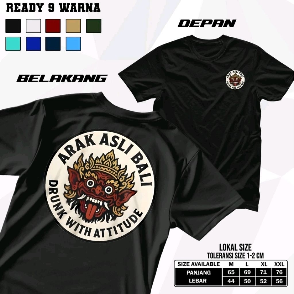 KAOS LENGAN PENDEK TEMA ARAK ASLI BALI