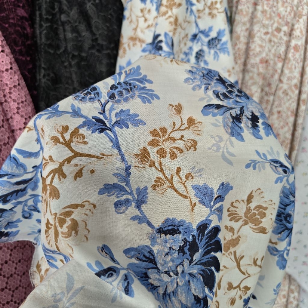 KAIN KATUN PARIS PREMIUM MOTIF BUNGA - KAIN KATUN MOTIF KEMBANG HARGA PER SETENGAH METER