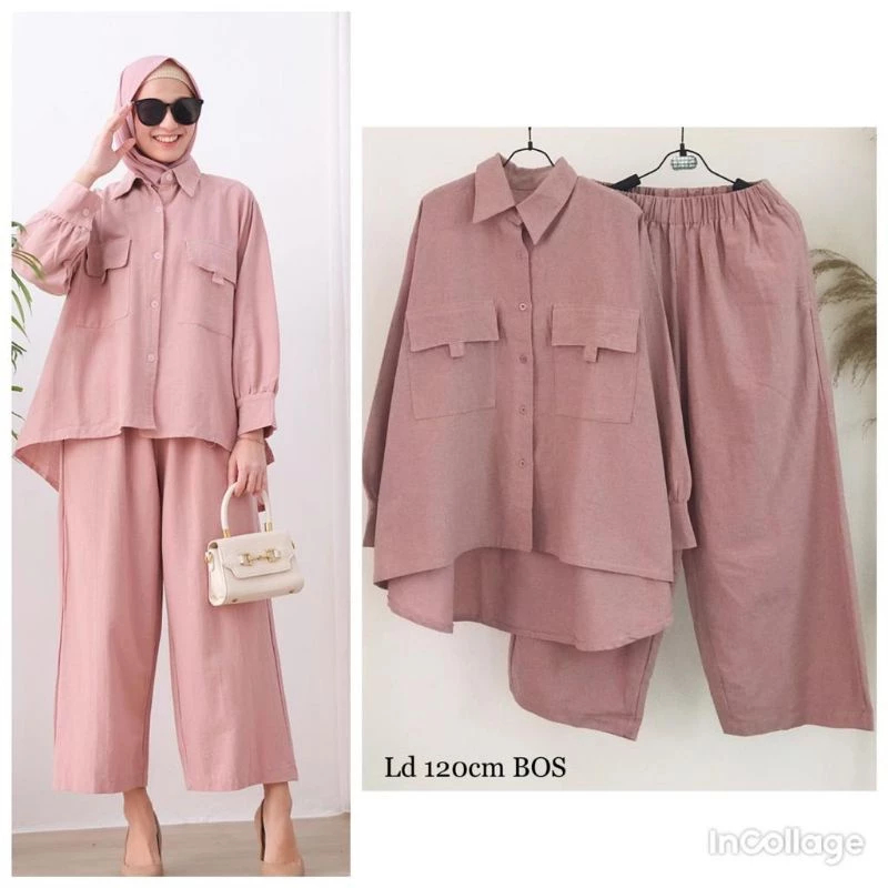 ONE SET SETELAN KATUN LINEN PREMIUM ONE SET SETELAN POLOS PREMIUM SETELAN DAILY KEKINIAN SETELAN IMP