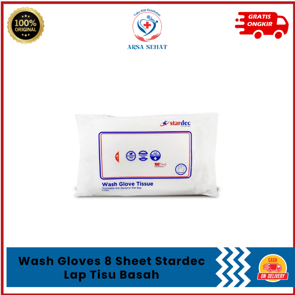 Wash Gloves 8 Sheet Stardec / Lap Tisu Basah