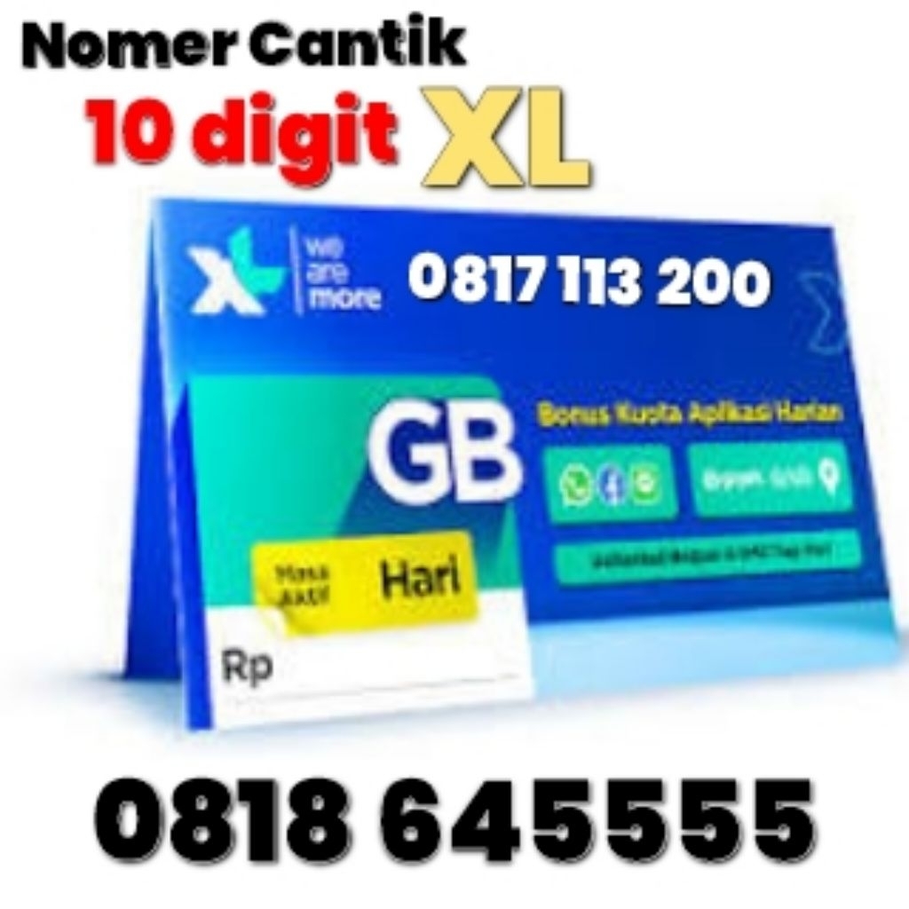 Nomer Cantik XL 10digit prabayar atau reguler isi pulsa pilihan rapih cocok untuk ponsel dan tablet
