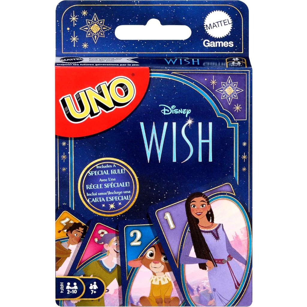 UNO WISH MATTEL GAMES UNO DISNEY WISH CARD GAME FOR KIDS FAMILY NIGHT WITH CHARACTERS FROM THE MOVIE