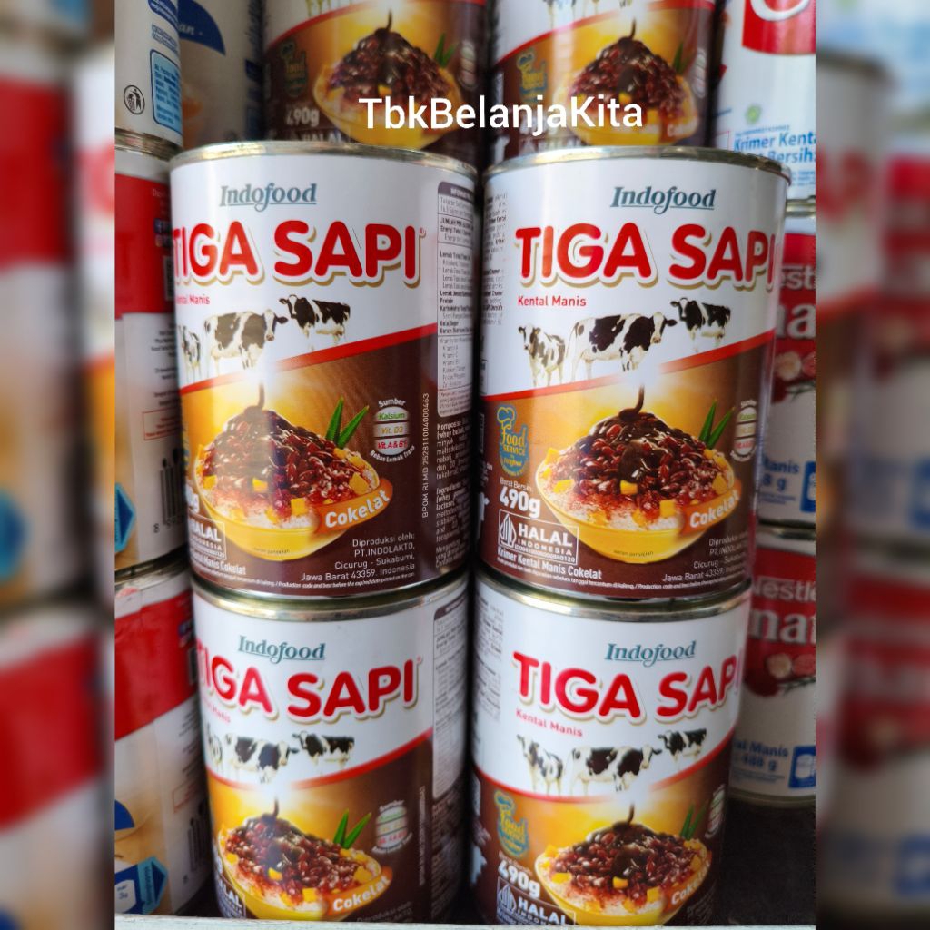 Tiga Sapi Kental Manis Coklat 490g