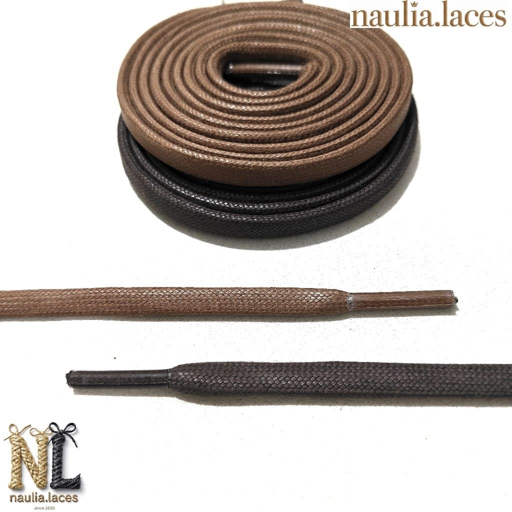 Tali sepatu flat cotton waxed/tali sepatu lilin