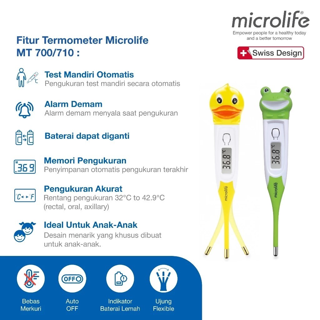 MICROLIFE Thermometer Termometer Suhu Badan Digital Bayi Anak Karakter Lucu