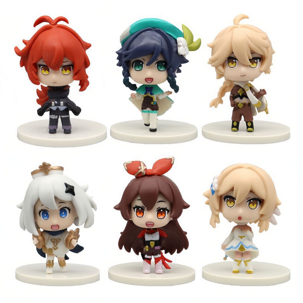 Action Figure Genshin Impact | Pajangan Anime Genshin Impact Diluc Venti Aether Paimon Amber Lumine