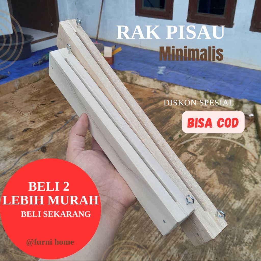 rak pisau gantung minimalis/rak pisauestetik/rak kayu