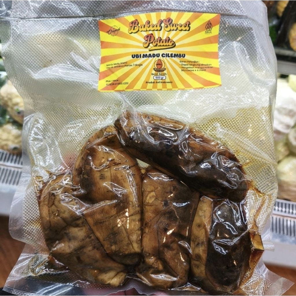 Ubi madu Cilembu baked sweet potato vacum gift pack-+500 gram