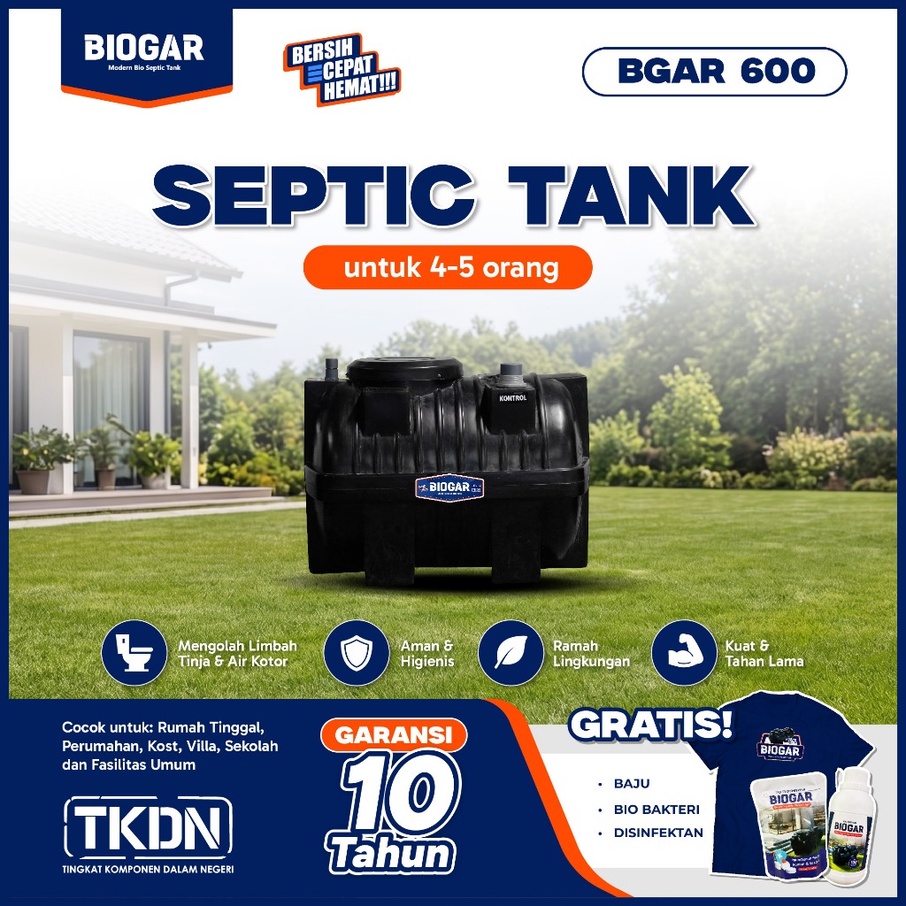 BIOGAR Septic Tank 650 liter Sepiteng Sepi Tank Tangki Septic Bio Septic Tank Bio Filter 5X Filtrasi