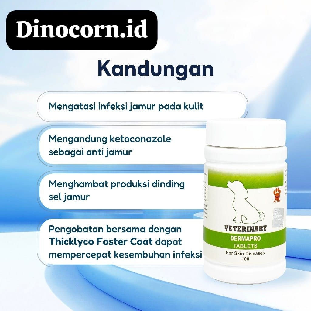 DERMAPRO puppy 100 tablet / raid all / obat jamur scabies anjing kecil / dog / mini / veterinary