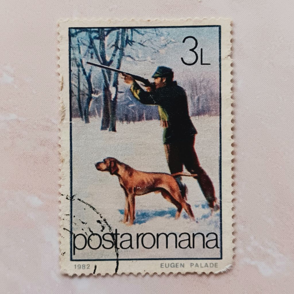 (AD) Perangko Rumania 1982 Dogs (1982) - Hunting Dog (Canis lupus familiaris) 3 lei Used
