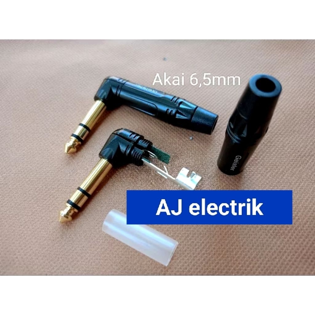JACK MIC AKAI L 6,5mm STEREO GEISLER TEMBAGA ASLI / Jak Akai Stereo Geisler Tembaga 6,5mm Kulaitas t